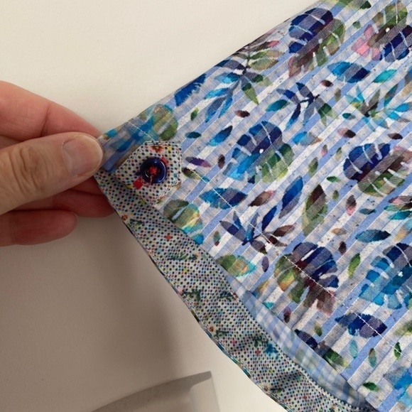 Daniel Hechter Paris Short Sleeve Palm Leaves Multi-color Casual Shirt, L - Picture 8 of 11